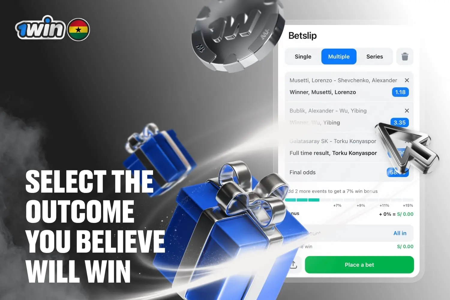 example of selecting betting odds for an event to add it to the bet slip.